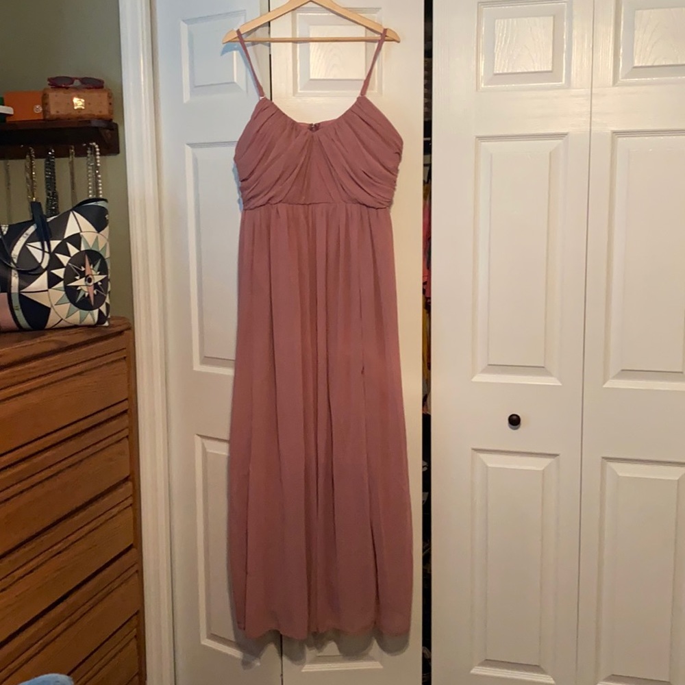 Mauve/Dusty Pink Chiffon Bridesmaid Dress